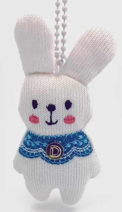 Cream Knitted Bunny Charm