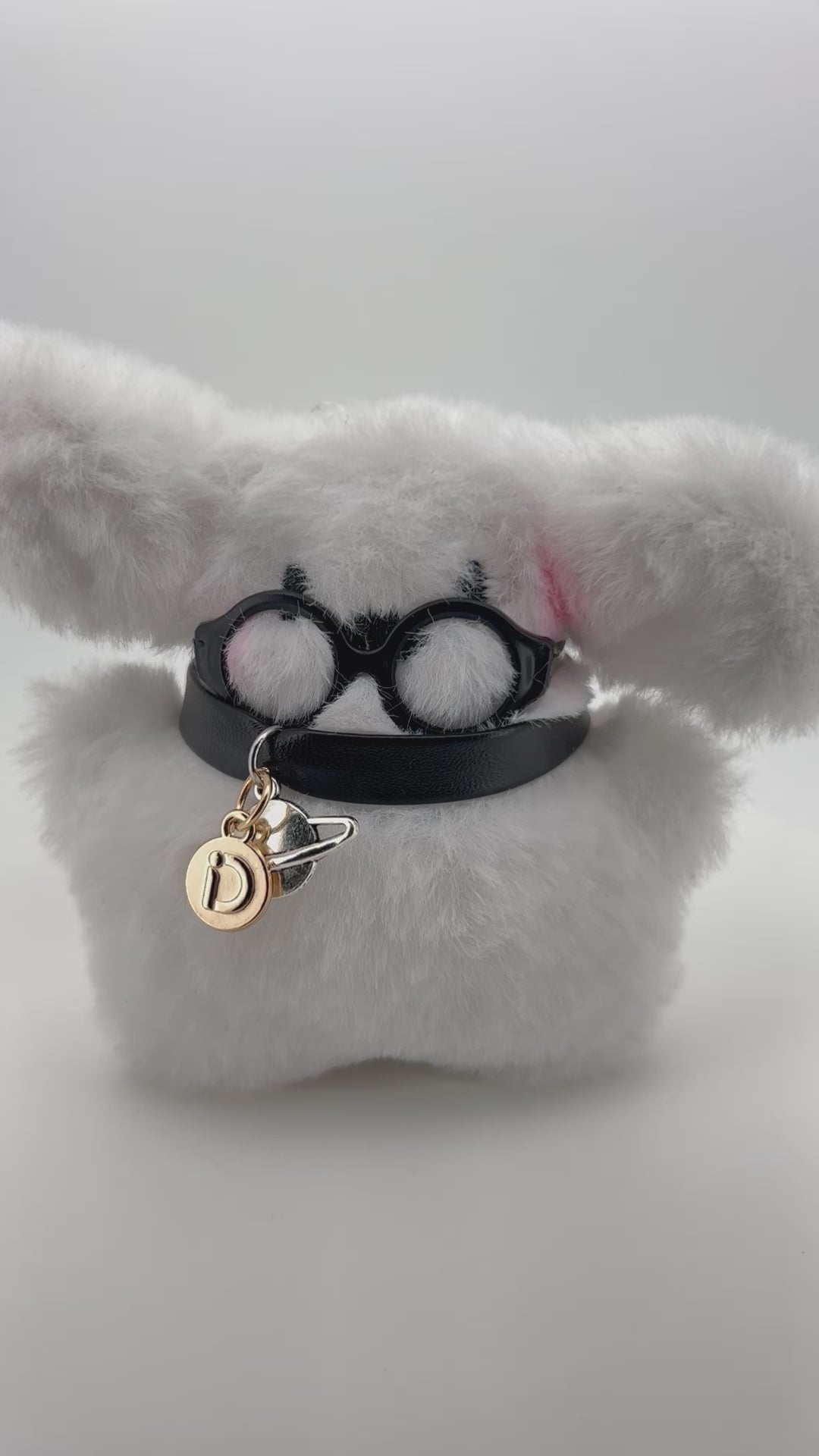 White Fluffy Nerd Charm